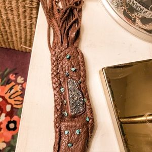 Druzy Turquoise Leather Bracelet!